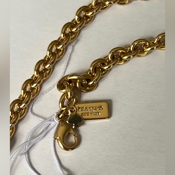 Kate Spade Colorblock Black Grey Bold polished Necklace - Picture 4 of 9